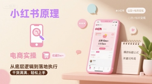 小红书原理以及详细实操流程，小红书电商教程-蚂蚁汇资源分享项目网
