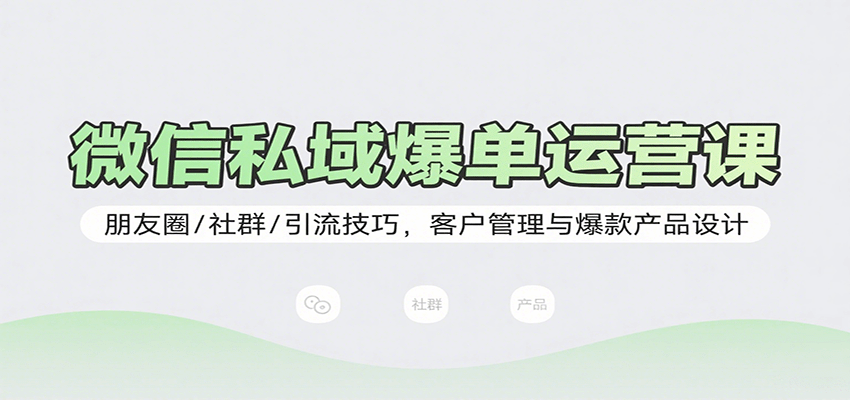 微信私域爆单运营课：朋友圈/社群/引流技巧，客户管理与爆款产品设计-蚂蚁汇资源分享项目网