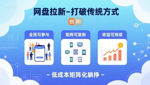 网盘拉新-打破传统方式，低成本矩阵化躺挣，全民可参与、矩阵可复制、收益可持续【揭秘】-蚂蚁汇资源分享项目网