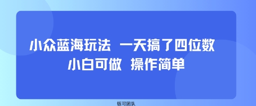 小众蓝海玩法 一天搞了四位数 小白可做 操作简单-蚂蚁汇资源分享项目网