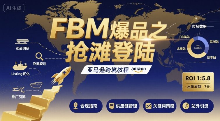 FBM爆品之抢滩登陆-亚马逊跨境教程-蚂蚁汇资源分享项目网