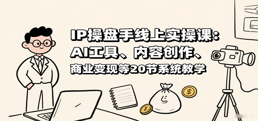 IP操盘手线上实操课：AI工具、内容创作、商业变现等20节系统教学-蚂蚁汇资源分享项目网