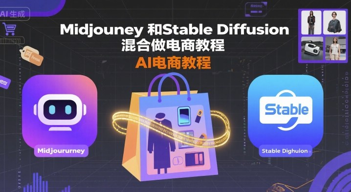 Midjourney和Stable Diffusion混合做电商教程-ai电商教程-蚂蚁汇资源分享项目网
