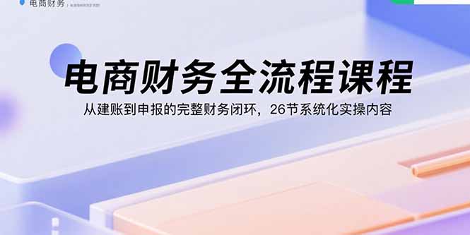 电商财务全流程课程：从建账到申报的完整财务闭环，26节系统化实操内容-蚂蚁汇资源分享项目网