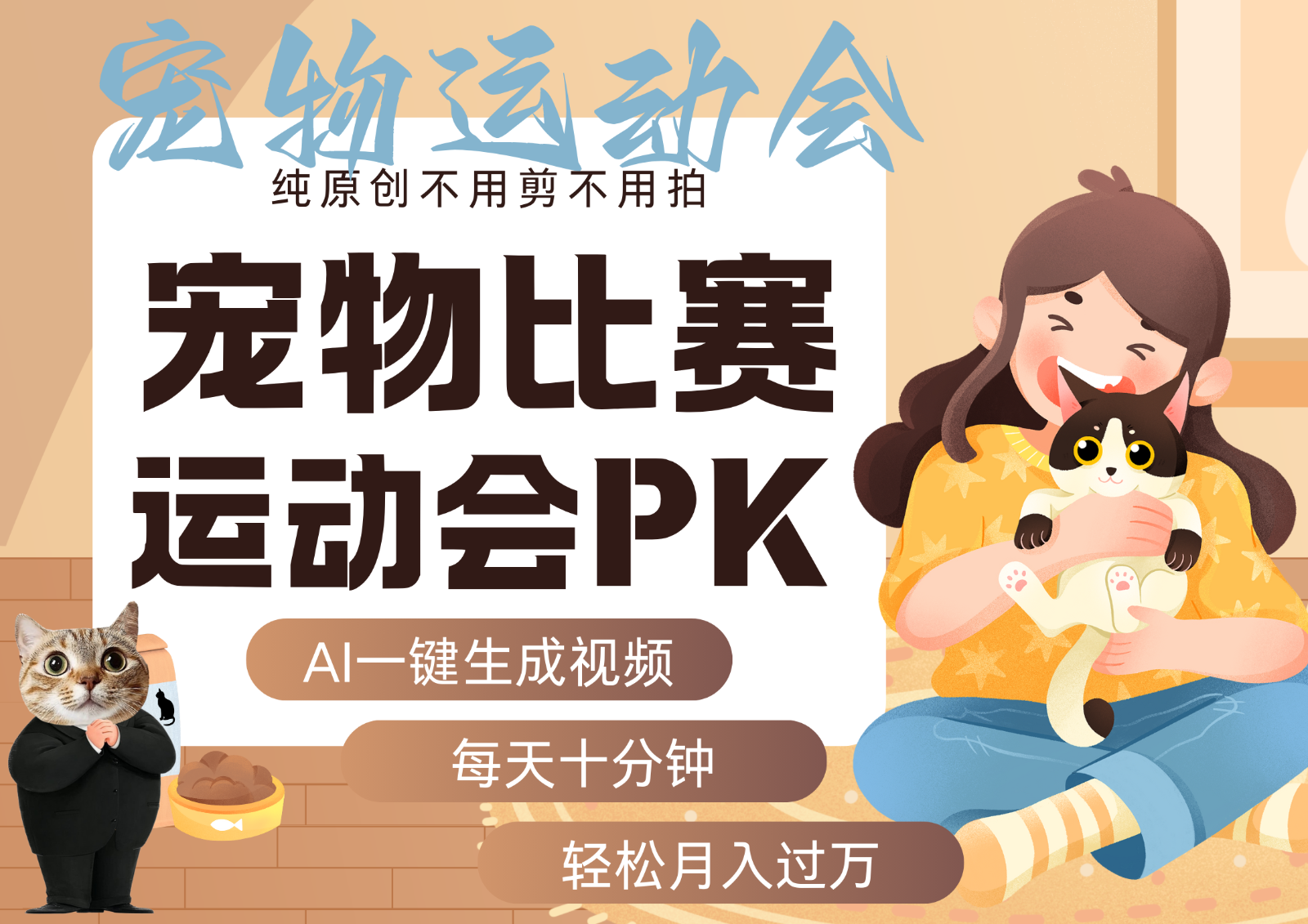 AI萌宠运动员跳水 射击 篮球 足球比赛 每天十分钟 附详细提示词文案库 代替做…-蚂蚁汇资源分享项目网