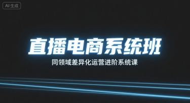直播电商系统班，同领域差异化运营进阶系统课-蚂蚁汇资源分享项目网