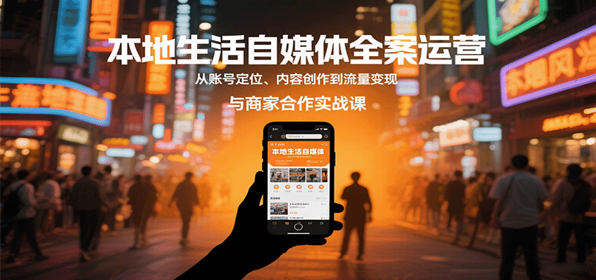 本地生活自媒体全案运营，从账号定位、内容创作到流量变现与商家合作实战课-蚂蚁汇资源分享项目网