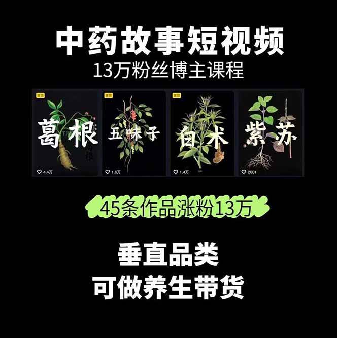 图片[2]-中药文化赛道：溯源故事开发，AI工具实战，平台运营，全方位解锁中医流量变现新路径-蚂蚁汇资源分享项目网