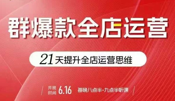 贾真电商群爆款全店运营，21天提升全店运营思维，起店、全店运营爆款不断-蚂蚁汇资源分享项目网