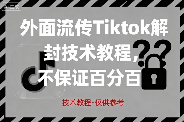 外面流传Tiktok解封技术教程，不保证百分百，具体自测-蚂蚁汇资源分享项目网