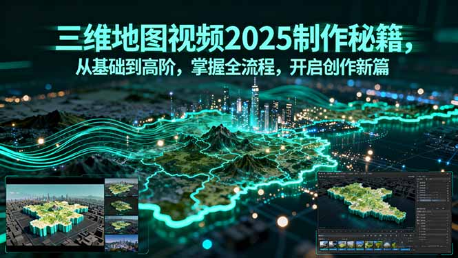 三维地图视频2025制作秘籍，从基础到高阶，掌握全流程，开启创作新篇-蚂蚁汇资源分享项目网