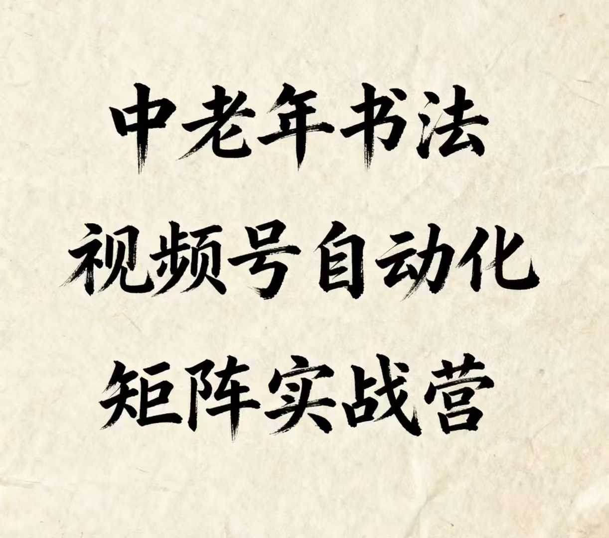 中老年书法视频号自动化矩阵实战营，一套自动化流程玩转中老年书法视频号矩阵-蚂蚁汇资源分享项目网