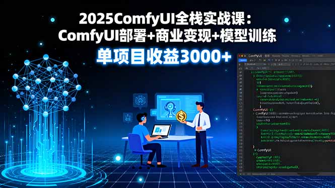 2025ComfyUI全栈实战课：ComfyUI部署+商业变现+模型训练，单项目收益3000+-蚂蚁汇资源分享项目网
