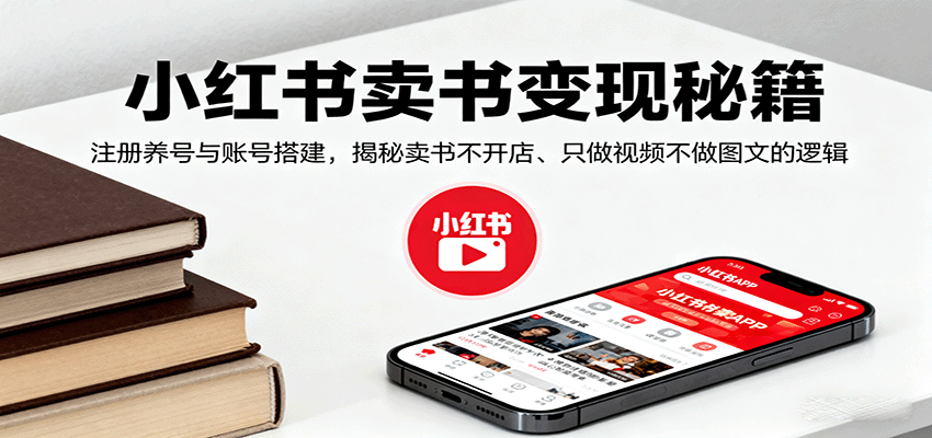 小红书卖书变现秘籍，注册养号与账号搭建，揭秘卖书不开店、只做视频不做图文的逻辑-蚂蚁汇资源分享项目网