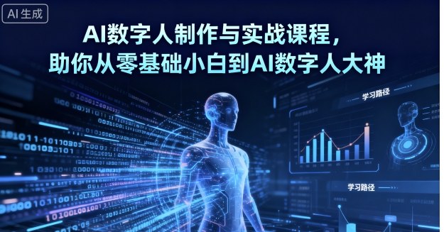 AI数字人制作与实战课程，助你从零基础小白到AI数字人大神-蚂蚁汇资源分享项目网