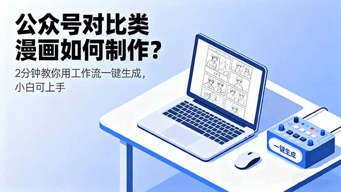 公众号对比类漫画如何制作？2分钟教你用工作流一键生成，小白可上手-蚂蚁汇资源分享项目网