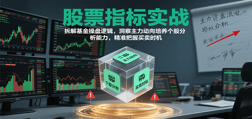 股票指标实战，基金操盘逻辑拆解，洞察主力动向培养个股分析能力把握买卖时机(更新)-蚂蚁汇资源分享项目网