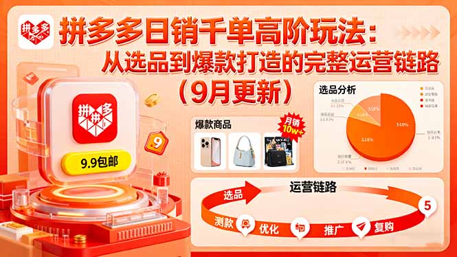拼多多日销千单高阶玩法：从选品到爆款打造的完整运营链路(9月更新-蚂蚁汇资源分享项目网