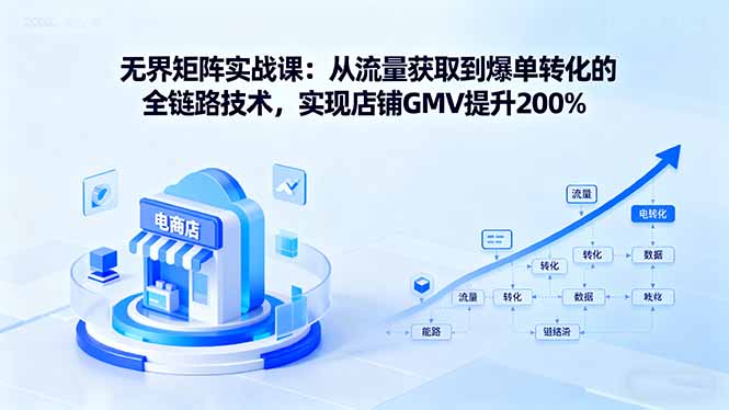 无界矩阵实战课：从流量获取到爆单转化的全链路技术，实现店铺GMV提升200%-蚂蚁汇资源分享项目网