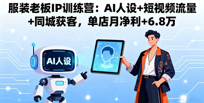 服装老板IP训练营：AI人设+短视频流量+同城获客，单店月净利+6.8万-蚂蚁汇资源分享项目网
