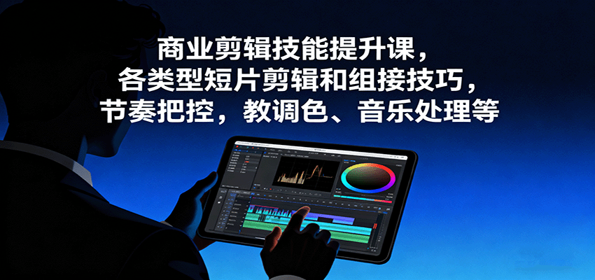 商业剪辑技能提升课，各类型短片剪辑和组接技巧，节奏把控，教调色、音乐处理等-蚂蚁汇资源分享项目网