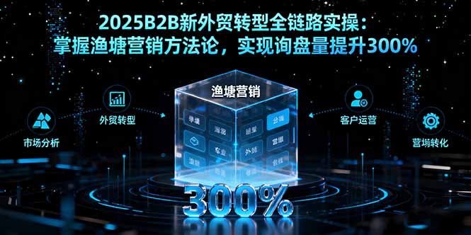 2025B2B新外贸转型全链路实操：掌握渔塘营销方法论，实现询盘量提升300%-蚂蚁汇资源分享项目网