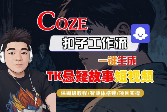 Coze扣子智能体工作流一键生成“TK悬疑故事“短视频，全流程保姆级教学-蚂蚁汇资源分享项目网