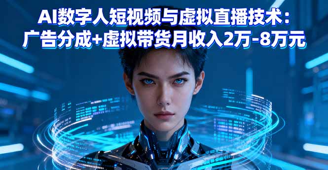 AI数字人短视频与虚拟直播技术：广告分成+虚拟带货月收入2万-8万元-蚂蚁汇资源分享项目网