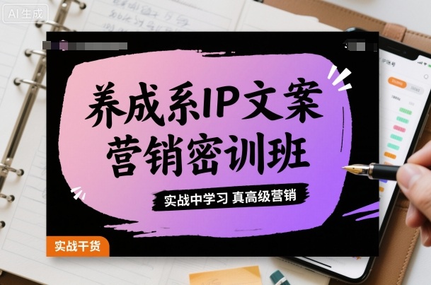 养成系IP文案营销密训班，实战中学习真高级营销-蚂蚁汇资源分享项目网