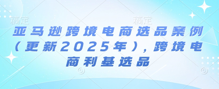 亚马逊跨境电商选品案例(更新2025年10月)，跨境电商利基选品-蚂蚁汇资源分享项目网
