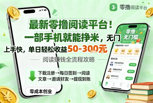最新零撸阅读平台！一部手机就能挣米，无门槛上手快，单日轻松收益50-3张【揭秘】-蚂蚁汇资源分享项目网