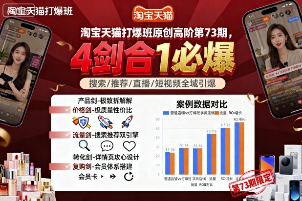 淘宝天猫打爆班原创高阶第73期，4剑合1必爆-蚂蚁汇资源分享项目网