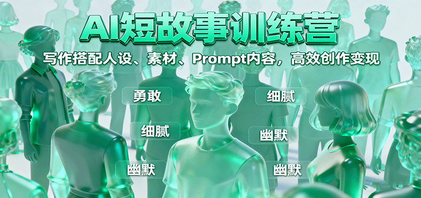 AI短故事训练营：写作搭配人设、素材、Prompt内容，高效创作变现-蚂蚁汇资源分享项目网