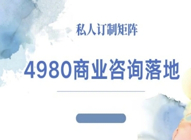 4980商业咨询师落地课程-ip运营高客单教程-蚂蚁汇资源分享项目网