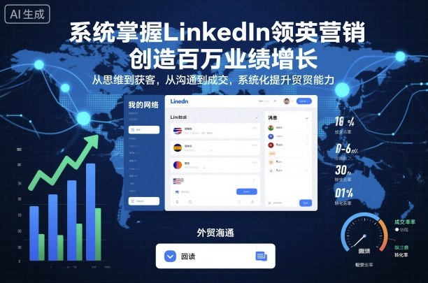 系统掌握LinkedIn领英营销，创造百万业绩增长，从思维到获客，从沟通到成交，系统化提升外贸能力-蚂蚁汇资源分享项目网