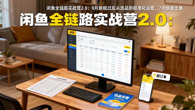 闲鱼全链路实战营2.0：9月新规过后从选品到标准化运营，7天快速出单-蚂蚁汇资源分享项目网