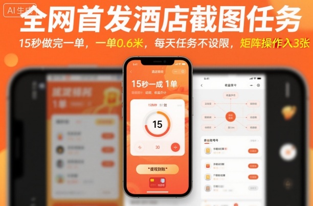 全网首发酒店截图任务，15秒做完一单，一单0.6米，每天任务不设限，矩阵操作日入3张【揭秘】-蚂蚁汇资源分享项目网