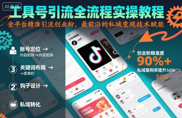 工具号引流全流程保姆级实操教程，全平台精准引流创业粉，最前沿的私域变现技术赋能-蚂蚁汇资源分享项目网