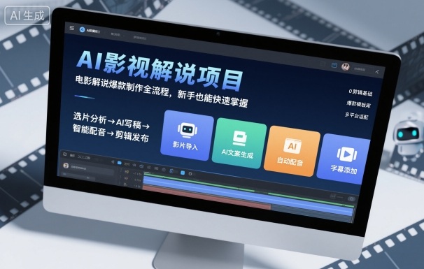 AI影视解说项目，电影解说爆款制作全流程，新手也能快速掌握-蚂蚁汇资源分享项目网