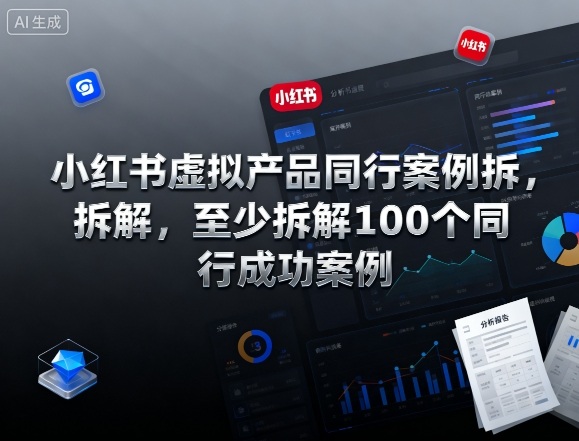 小红书虚拟产品同行案例拆解，至少拆解100个同行成功案例-蚂蚁汇资源分享项目网