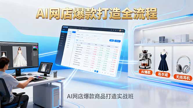 AI网店爆款商品打造实战班：AI技术实现商品图智能处理，快速搭建AI网店-蚂蚁汇资源分享项目网