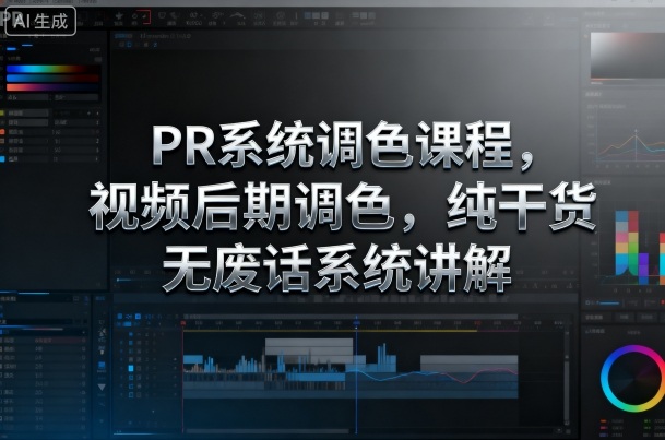 PR系统调色课程，视频后期调色，纯干货无废话系统讲解-蚂蚁汇资源分享项目网