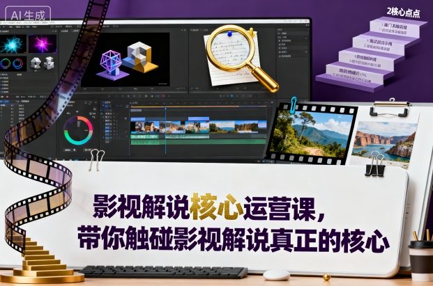 影视解说核心运营课，带你触碰影视解说真正的核心-蚂蚁汇资源分享项目网