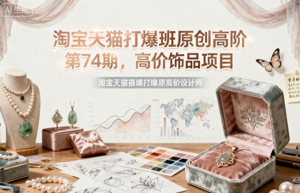淘宝天猫打爆班原创高阶第74期，高价饰品项目-蚂蚁汇资源分享项目网