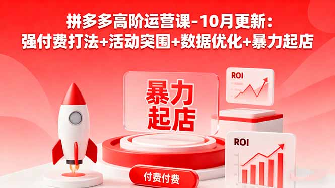 拼多多高阶运营课-10月更新：强付费打法+活动突围+数据优化+暴力起店-蚂蚁汇资源分享项目网