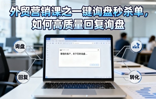 外贸营销课之一键询盘秒杀单，如何高质量回复询盘-蚂蚁汇资源分享项目网