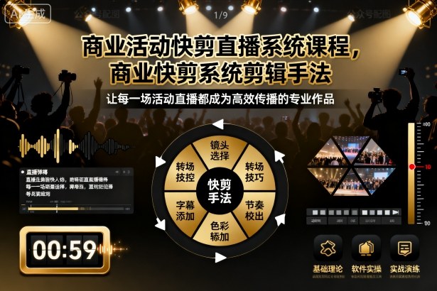 商业活动快剪直播系统课程，商业快剪系统剪辑手法-蚂蚁汇资源分享项目网