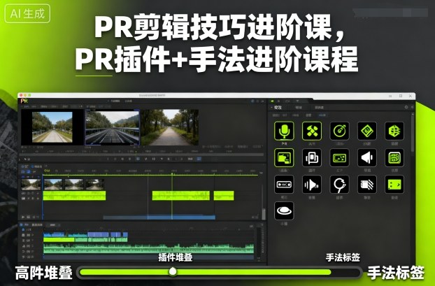 PR剪辑技巧进阶课，PR插件+手法进阶课程-蚂蚁汇资源分享项目网