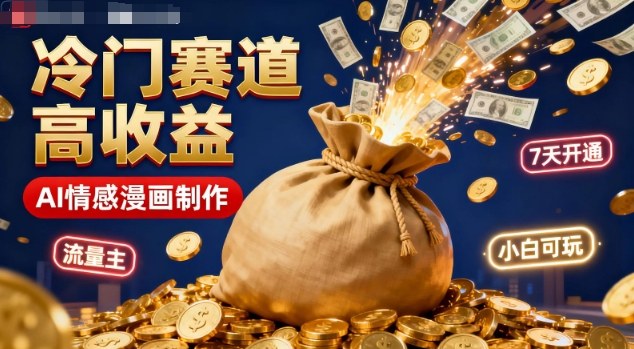公众号冷门赛道，用AI做情感漫画，7天开通流量主，操作简单，小白可玩-蚂蚁汇资源分享项目网