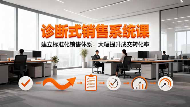 诊断式销售系统课，建立标准化销售体系，大幅提升成交转化率-蚂蚁汇资源分享项目网